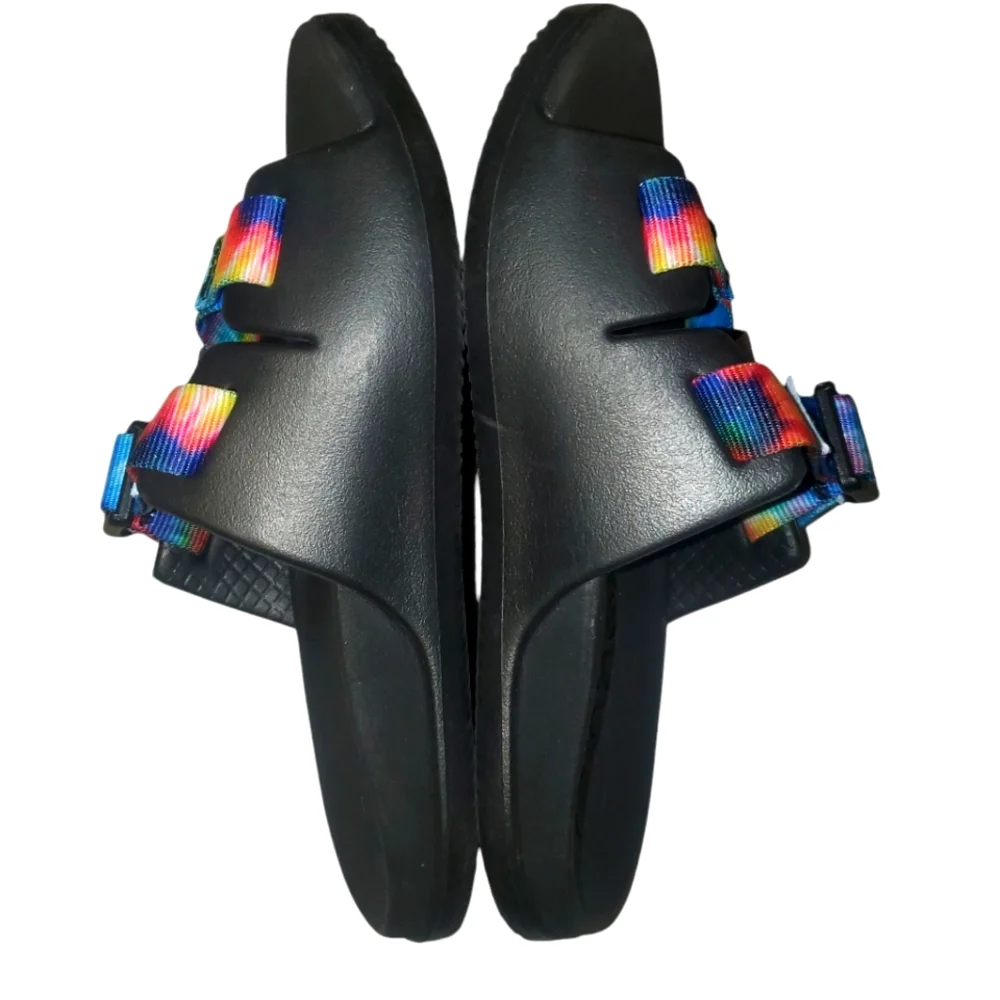 🔥CHACO Chillo Rainbow Tie Dye Strappy Slide-on Sandals Kids-Juniors SZ 1 Unisex